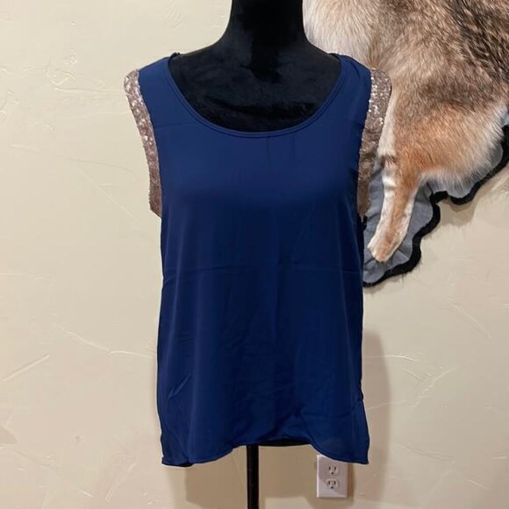 Blu Pepper High Low Sequin Sleeve Tank